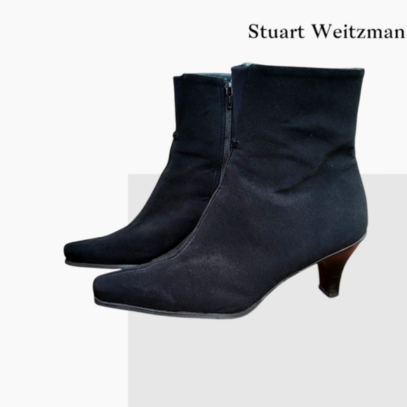 Stuart Weitzman Kitten Juniper Short Black Gortex Knit Ankle Boot Shoe Women 8 - Picture 14 of 14